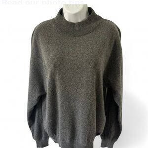 100% Cashmere Elegant Charcoal Women's Turtleneck Sweater
